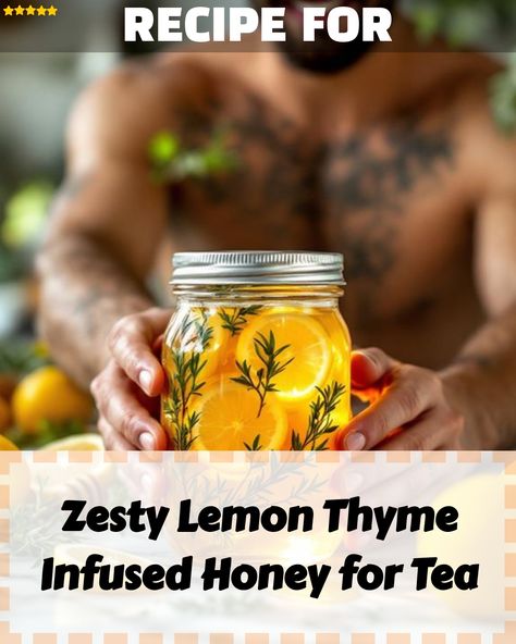 Create a vibrant lemon thyme infused honey, perfect for sweetening your tea, with hints of herbal garden freshness. Honey Infused Recipes, Thyme Tea Benefits, Honey Infusions, Holiday Diy Gifts, Flavored Honey, Thyme Tea, Infused Vinegars, Infused Honey, Sweet Sauces