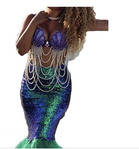 Mermaid Halloween Costumes, Ariel Costumes, Maxi Sequin Skirt, Mermaid Halloween, Tail Dress, Evening Skirts, Mermaid Costume, Beautiful Mermaids, Stage Costume