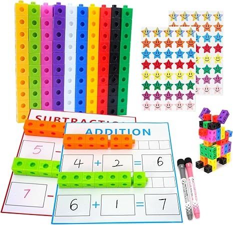 Amazon.com: QUYSK Math Linking Cubes for Counting, Homeschooling Counting for Kids Math Cubes Manipulatives with Activity Cards Counting Blocks Connecting Cubes for Classroom Preschool and Elementary Aged Kids : Toys & Games Classroom Preschool, Complex Patterns, Counting For Kids, Kids Math, Counting Cards, Preschool Classroom, Math For Kids, Dry Erase Markers, Star Stickers