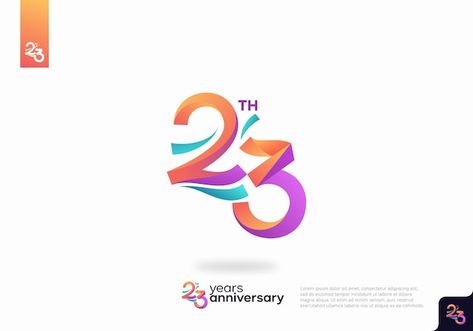 Premium Vector | Vector number 23 logo icon design, 23rd birthday logo number, anniversary 23 23 Logo Design Number, 23 Logo Design, Logo Aniversario, 23rd Anniversary, Birthday Logo, Number Logo, Logo Icon Design, Banner Design Inspiration, Logo Number