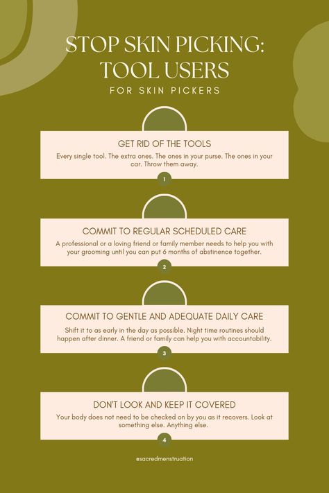 There are four essentials to stop skin picking when you are a tool user. Whether it's tweezers, needles, clippers or nippers- they've got to go. You're going to have to do something different. Today is a great day to make a new choice! Recovery is possible. Stop Skin Picking, How To Stop Picking Your Face, How To Stop Skin Picking, How To Stop Picking Skin, Stop Picking Skin, Picking Disorder, Skin Picking Disorder, Today Is A Great Day, Skin Picking