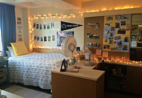 My Penn State dorm room! Check out my dorm board to figure out how to make some of the things you may see! Penn State Dorm, Pretty Dorm Room, Collage Dorm, Dream Dorm Room, Dorm Stuff, Dream Dorm, Dorm Sweet Dorm, Family Room Makeover, Dorm Room Designs