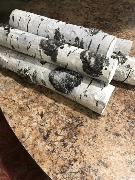 Pool Noodle Logs, Birch Bark Decor, Log Decor, Birch Tree Decor, Diy Christmas Tags, Pool Noodle Crafts, Fake Wood, Birch Logs, Birch Branches