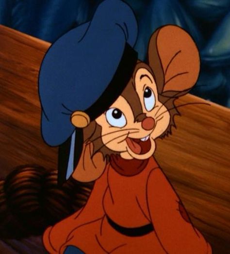 Fievel the Mouse, so cute Fievel Mousekewitz, An American Tail, Manhattan Island, What What, Geniale Tattoos, Middle Child, Blue Hat, Animation Film, Big Sister