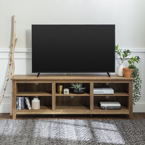 Tv Stand Decor Living Room, Storage Tv Stand, Tv Stand Decor, Stand Ideas, Cool Tv Stands, Living Room Entertainment, Wood Tv, Tv Media, Storage Stand