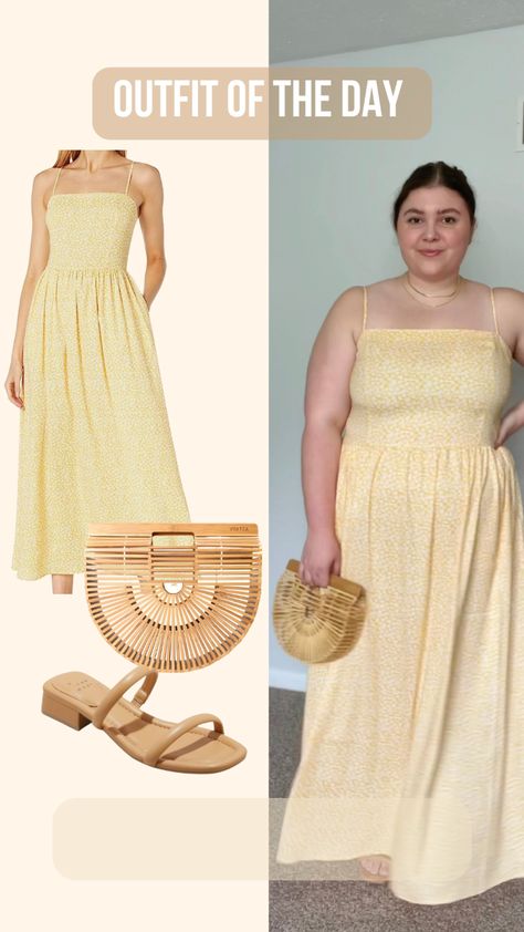 SHOP HERE: @foxandluxe for more size 14/16 midsize outfit inspo midsize fashion, summer outfit inspo, curvy size 14/16, casual style, plus-size ootd, #midsize #midsizefashion #springoutfitinspo #curvyoutfits #size1416 #casualstyle Outfit Inspo Midsize, Ootd Midsize, Midsize Fashion Summer, Yellow Flower Dress, Midsize Outfit, Midsize Outfits, Mid Size Fashion, Midsize Fashion, Special Clothes