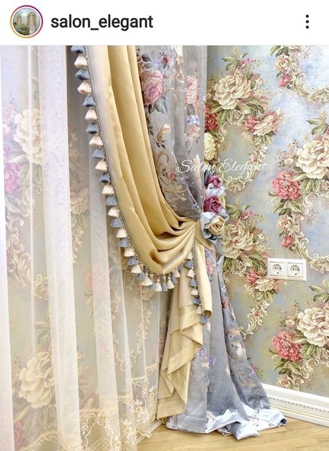 Rideaux Shabby Chic, Curtain Designs For Bedroom, Unique Curtains, Curtain Styles, Plain Curtains, Living Room Decor Curtains, Luxury Curtains, Elegant Curtains, Stylish Curtains