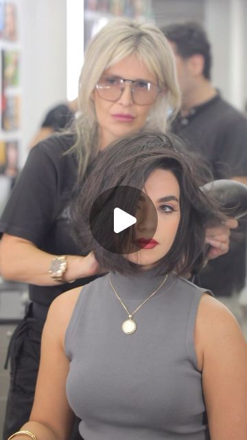 Fadia El Mendelek on Instagram: "Long Bobcut please 😊 . #fadiaelmendelek #haircut #bobcut #shorthair #reels" Chic Short Haircuts For Fine Hair, How To Style My Medium Length Hair, Rounded Lob Haircut, Med Length Bob Haircuts, Feathered Bob Haircut, 90s Layered Bob Shoulder Length, Mid Length Bob Hairstyles For Thick Hair, Styling A Lob Haircut, Latina Bob Haircut