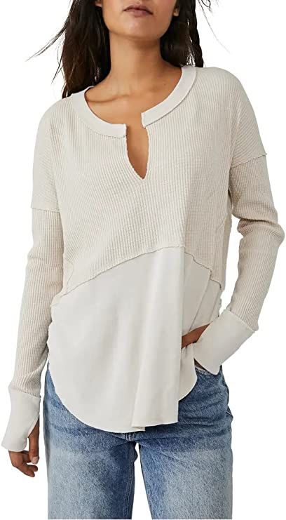 Free People Monterey Thermal Free People Thermal, Womens Thermal, Extra Long Sleeves, Thermal Shirt, Waffle Knit Top, Thermal Top, Thermal Long Sleeve, Oversized Top, Knitting Women