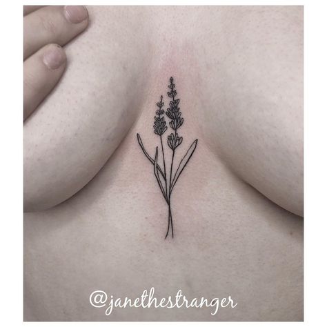 Lavender Tattoo Sternum, Sternum Plant Tattoo, Lavender Sternum Tattoo, Vibey Tattoos, Sternum Tattoo Floral, Simple Sternum Tattoo, Simple Sternum Tattoo Women, Flower Sternum Tattoo, Floral Sternum Tattoo