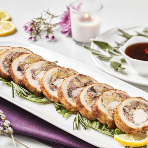 Chicken Roulade Recipe, Authentic Enchiladas, Honey Roasted Chicken, Chicken Roulade, Maple Glazed Chicken, Holiday Entrees, Enchiladas Rojas, Rolled Roast, Korean Chili