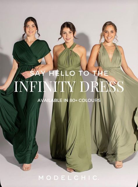 Infinity Dresses, Model Chic, Multiway Dress, Multi Way Dress, Green Palette, Dresses Australia, Overlay Skirt, Let Your Hair Down, Infinity Dress