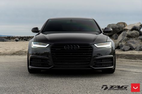 All Black Audi A6 Quattro on Vossen VFS2 Rims All Black Audi, Car Guy Memes, Audi Motorsport, Dream Cars Audi, Black Audi, Sports Car Wallpaper, Car Salesman, Audi S6, Porsche 991