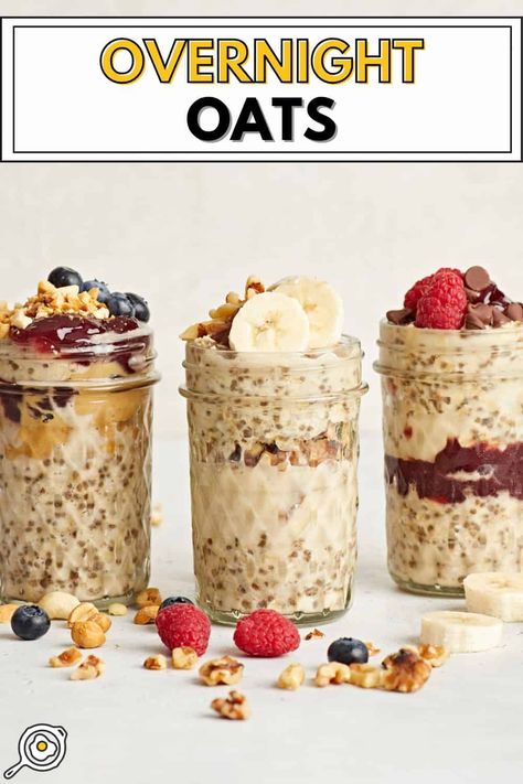 Overnight Oats (Base Recipe plus Variations) Easy Light Breakfast Ideas, Easy Light Breakfast, Overnight Oats Base Recipe, Overnight Oats Base, Light Breakfast Ideas, Summer Breakfasts, Easy Overnight Oats, Prep Breakfast, Light Breakfast