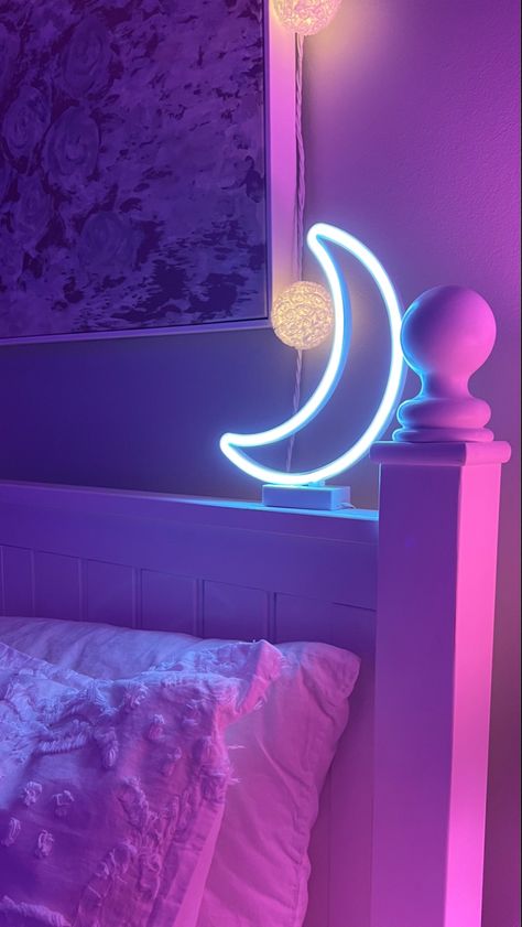 room inspo | room | vibe | euphoria | aesthetic room | led lights | vibe | vibey | summer | trendy | aesthetic | decor | teen room | room at night I night vibe | vibey room aesthetic | led sign | moon light | Purple Lights Room Aesthetic, Euphoria Aesthetic Room Decor, Purple Neon Room Aesthetic, Euphoria Aesthetic Room, Euphoria Room Aesthetic, Purple Vibe Aesthetic Room, Dorm Rooms Decorating, Room Ideas Led Lights, Vibey Aesthetic