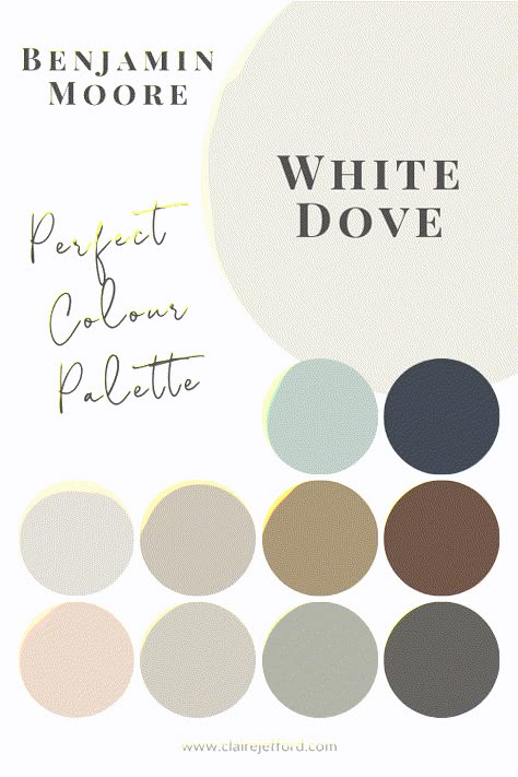 White Dove by Benjamin Moore Colour Review - Claire Jefford Palladian Blue Palette, Palladian Blue Complimentary Colors, Palladian Blue Coordinating Colors, Palladian Blue Color Palette, Palladian Blue Benjamin Moore Bedroom, Charleston Color Palette, Palladian Blue Kitchen, Palladian Blue Bedrooms, Palladian Blue Bathroom