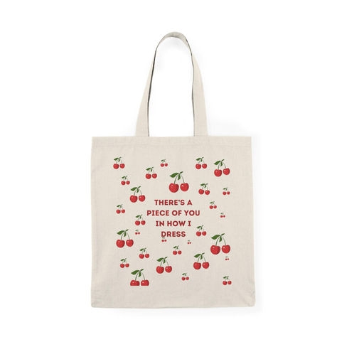 A 100% cotton tote bag is the champion of durability, sustainability, and style. Harry Styles inspired tote bag, perfect for everyday use. .: Material: 6 oz/yd², 100% natural cotton canvas fabric .: One size: 15" x 16" (38.1cm x 40.6cm) .: Convenient self-fabric handles  Sold and shipped on EtsyCA Cherry Tote Bag, Cotton Canvas Fabric, Everyday Tote, Womens Tote, Cotton Tote Bags, Best Friend Gifts, Womens Tote Bags, Natural Cotton, Harry Styles