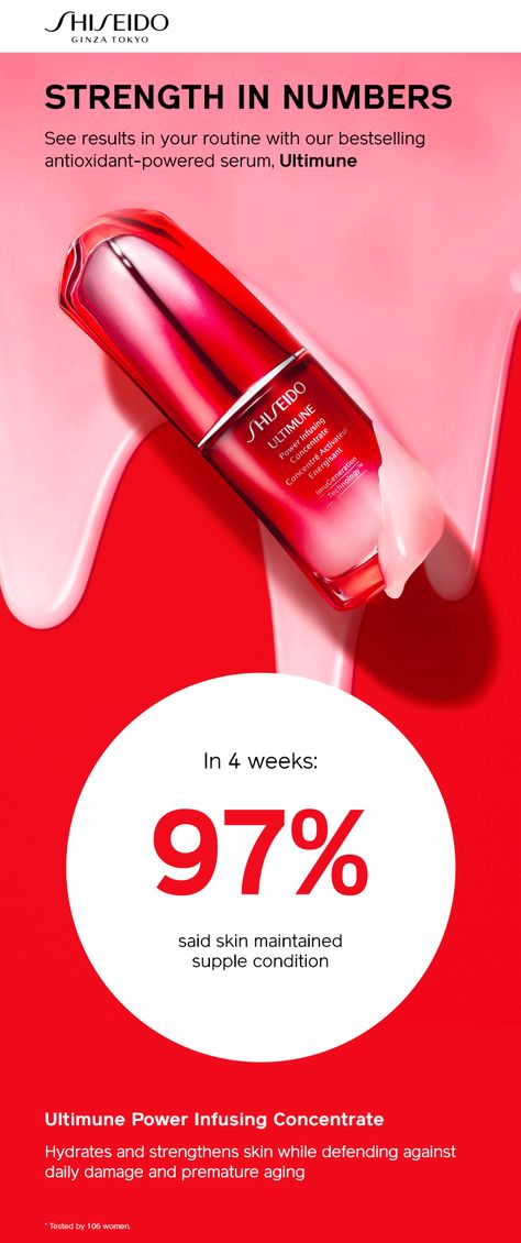 Ultimune is your do-everything-better serum, amplifying the effects of any skincare regimen. Devotees call it “a game changer,” for “restoring firmness,” “reducing visible redness,” “minimizing pores,” and “leaving skin looking plump, radiant and youthful. Skincare Products Creative Ads, Skincare Ads Design, Skin Care Advertising Design, Skincare Campaign Advertising, Skincare Graphic Design Ad, Reishi Mushroom, Best Serum, Online Ads, Beauty Awards