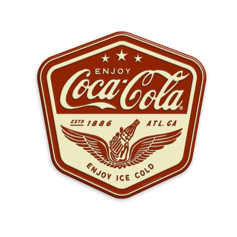 Cola Wings, Timeless Logo Design, Americana Design, Coca Cola Bottles, Vintage Logos, Logos Ideas, Clean Look, Retro Sign, Wings Logo