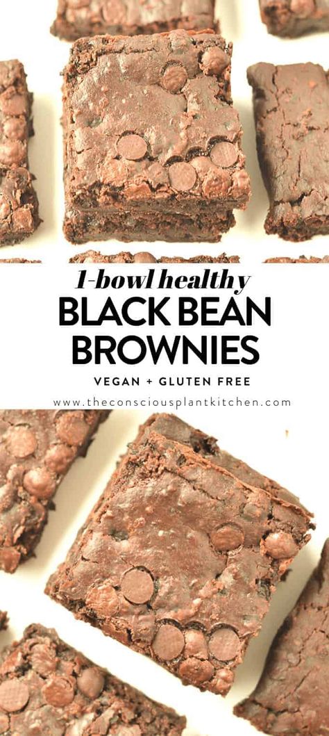 Black Bean Brownies Black Bean Brownies Vegan, Healthy Black Bean Brownies, Bean Brownies Vegan, Vegan Black Bean Brownies, Bars With Peanut Butter, Fudgy Vegan Brownies, Gluten Free Brownies Recipe, Vegan Brownies Recipe, Clean Desserts