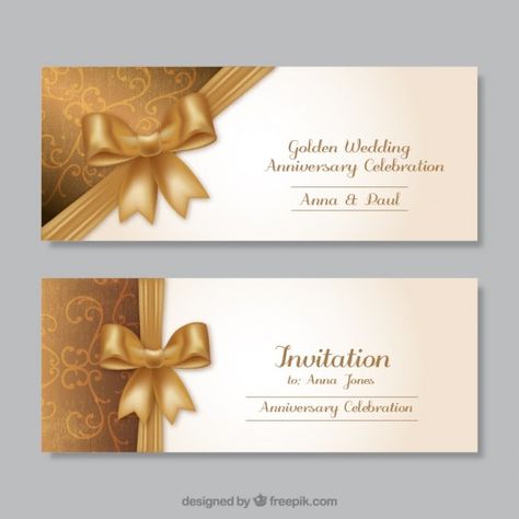 Invitations d'anniversaire de mariage d'... | Free Vector #Freepik #freevector #mariage #invitation-mariage #anniversaire #invitation Free Anniversary Cards, Golden Wedding Anniversary Invitations, Anniversary Words, Wedding Graphic Design, Birthday Party Invitation Wording, Wedding Invitation Vector, Wedding Anniversary Celebration, 1st Birthday Party Invitations, Golden Wedding Anniversary