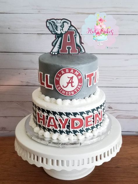 Alabama Roll Tide Cake, Alabama Cake Ideas, Alabama Football Cake, University Of Alabama Cake, Bama Graduation Party, Alabama Graduation Party, Alabama Cookies, Alabama Birthday Cakes, Alabama Cake