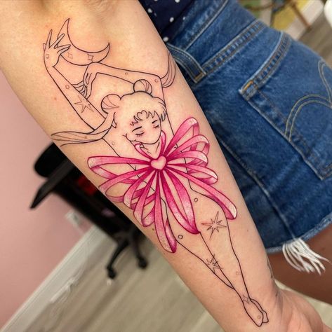 Sailor Moon Hand Tattoo, Transform Tattoo, Fabriano Italy, Transformation Tattoo, Sailor Moon Transformation, Floral Thigh Tattoos, Gem Tattoo, Sailor Moon Tattoo, Witch Tattoo