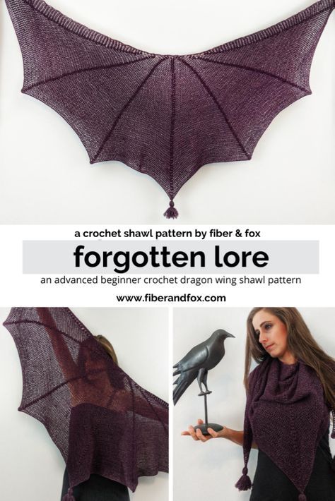 Basic Shawl Crochet Pattern, Handy Things To Crochet, Free Knitting Pattern Shawl, Dragon Shawl Crochet Pattern, Cosplay Crochet Patterns, Crochet Multicolor Yarn Ideas, Spiderweb Crochet Pattern Free, Black Yarn Crochet Ideas, Crochet Batwing