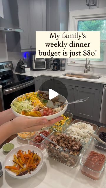 I Write Budget Meal Plans For Families on Instagram: "It’s chipotle at home- but for a 75% discount compared to eating out! 👏🏼 

Did you know that the average American family is spending 10% of their annual income eating out? That’s thousands of dollars a year 😵‍💫

Life is busy and I know that you dread those tedious weekly tasks like meal planning, list making, grocery shopping, spending too much money, and the worst of them all cooking! 😫

It’s why I write down my family’s budget meal plans for you. My meal plans will save you time & money!

+ You’ll get simple budget friendly recipes that everyone will love!

+You’ll only need to cook dinner 3 nights a week! 

+ You’ll get pre-shopped grocery carts I built for you! 

+ You’ll get gluten & dairy free substitutions for each recipe! 5 Day Meal Plan Family, Low Income Meals, Meal Planning List, Family Of 3 Meal Plan Groceries Budget, Family Of 4 Grocery Budget Shopping Lists, Grocery List On A Budget, Weekly Meal Plan Family, $100 Weekly Meal Plan, $100 Grocery Budget Weekly