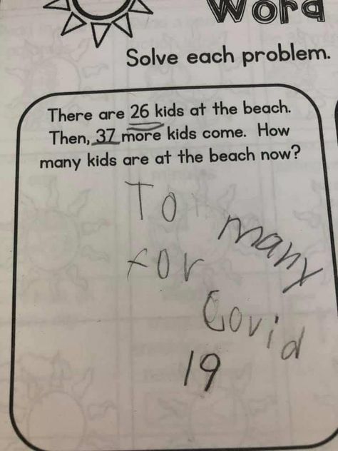 Teachers need a laugh — and these funny kid test answers are the best! Funny Exam Answers, Funny Kid Answers, Funniest Kid Test Answers, Kids Test Answers, Funny School Answers, Funny Test Answers, Funny Test, Math Words, Math Word Problems