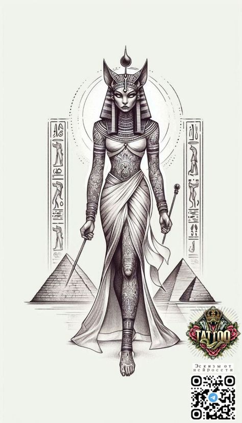 Egyptian Animal Tattoo, Seth Egyptian God Tattoo, Egyptian Back Tattoo, Bastet Tattoo Egyptian, Bastet Tattoo Design, Big Back Tattoos For Women, Egyptian Tattoo For Women, Egyptian Art Drawing, Egyptian Symbol Tattoo