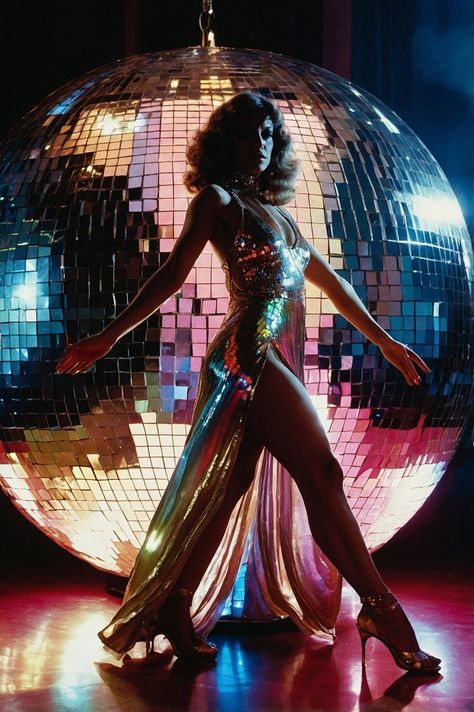 70s Disco Queen, Disco Queen Aesthetic, Disco Era Fashion, Disco Aesthetic 70s, French Disco, Disco Photoshoot, Disco Glamour, Disco 80, Neon Photoshoot