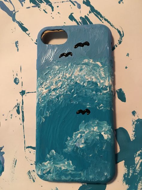 My phone case was ruined so I used acrylic paint and created a new one...what do you think? Painting Airpods, Phone Frame, Birthday Collage, Painted Paneling, Rich Girl, Girls Dream, My Phone, Case Stickers, Acrylic Art