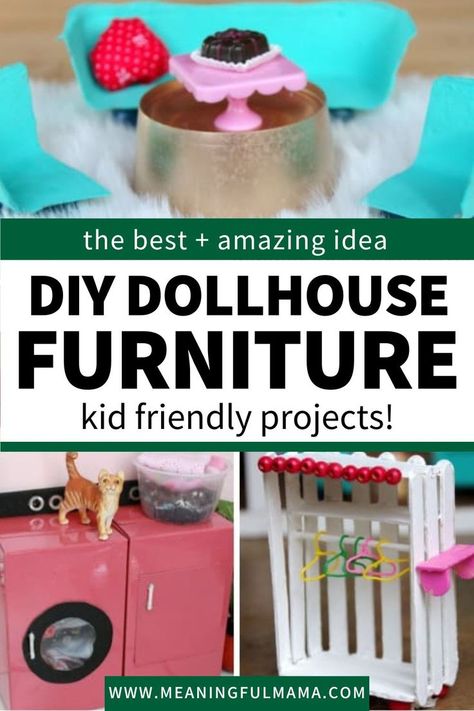 Unlock hours of creative fun with these DIY dollhouse furniture ideas! From kid-friendly projects to imaginative constructions, discover how to transform a dollhouse into a world of endless play. Get inspired and start crafting today! Dollhouse Furniture Plans, Diy Dolls House Accessories, Dollhouse Furniture Tutorials, 2nd Grade Class, Dollhouse Decorating, Diy Barbie House, Dollhouse Miniature Tutorials, Diy Barbie Furniture, Diy Doll Miniatures