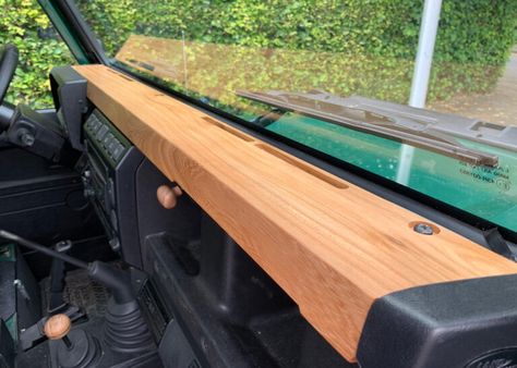 Dashboard pad French Oak for Landrover Defender 1984-2006 | Defender Wood Land Rover Defender Interior, Defender Camper, Custom Dashboard, Tactical Truck, Land Rover Series 3, Land Rover Discovery 2, Dashboard Car, Land Rover Defender 90, Defender 110