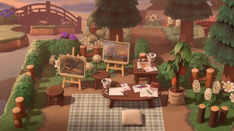 Acnh Terraforming, Painting Area, City Core, Acnh Cottagecore, Animal Crossing 3ds, Ac New Leaf, Animal Crossing Guide, Apple Painting, Acnh Design