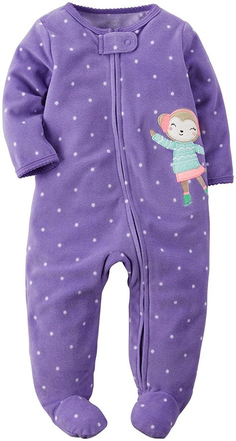 Monkey Girl, Christmas Girls, Newborn Clothes, Toddler Pajamas, Baby Rompers, Purple Baby, Carters Girl, Baby Pajamas