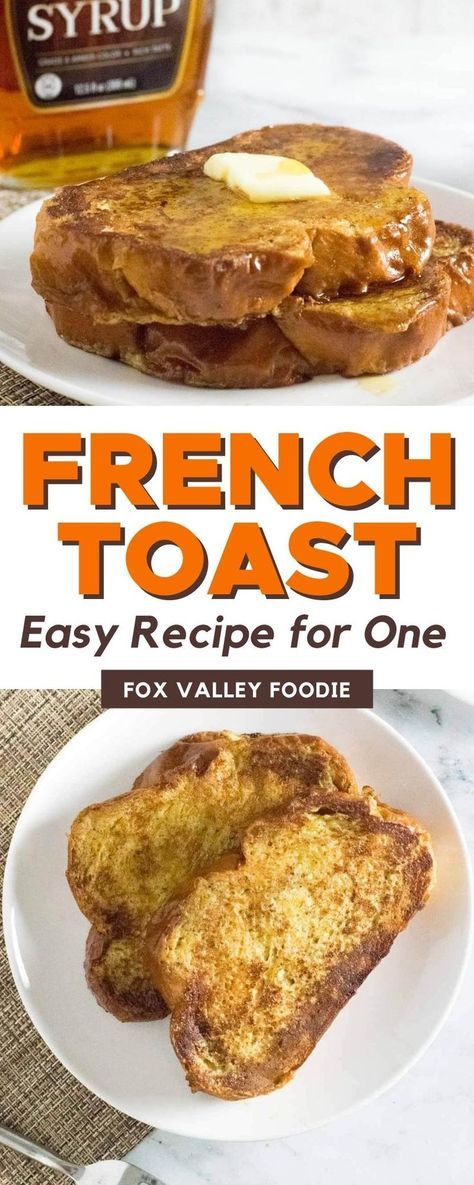 When you are craving a delicious breakfast, but don't need to feed a crowd, making French Toast for one is a great way to enjoy your breakfast favorites without worrying about excessive leftovers. This easy French Toast recipe is perfect for one but is also good enough you may want to scale it up to feed the whole family. French Toast For 1 Person, French Toast Small Batch, French Toast Single Serving, Easy French Toast Recipe For One, One Serving Breakfast, French Toast For One Person, French Toast Recipe For 1 Person, Easy Breakfast For One Person, Breakfast For 1 Person