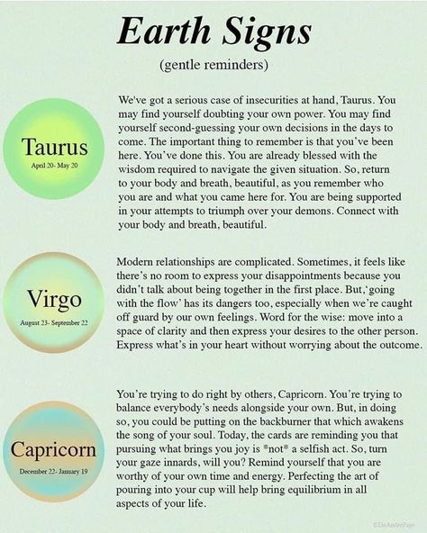 Taurus Virgo Capricorn, Sun In Taurus Moon In Virgo, Zodiac Correspondences, Full Moon In Taurus Affirmations, Earth Sign Capricorn, House Astrology, Capricorn Ruling Planet, Taurus Element, Aries Taurus Cusp