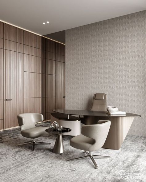 Modern Interior Design Ceo Office Interior Design, Ceo Office Design Luxury Modern, Ceo Office Design Luxury, Executive Office Design Interior, Ceo Office Design, Modern Contemporary Office, Office Table And Chairs, Office Furniture Layout, Small Office Design Interior