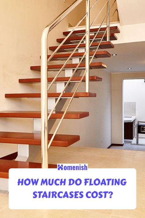 Floating staircases come in a variety of designs and can be made from different materials which means that their costs can vary significantly. You could expect to pay anywhere between $5,000 and $30,000 for a floating staircase depending on its individual characteristics. Rivers Edge, Traditional Staircase, Treads And Risers, Floating Stairs, Different Materials, Floating Staircase, Powder Coat Colors, Glass Railing, Modern Staircase