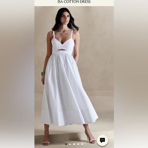 Brand New Banana Republic Dress With Tags - Unworn. Doesn’t Fit Me And Cannot Be Returned As I Missed The Return Window White Party Dress, White Cotton Dress, Garden Party Dress, White Dress Party, Family Photo Outfits, Maxi Dress Cotton, Photo Outfit, White Maxi, White Party