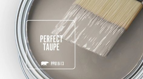 Behr Perfect Taupe Review - Why I chose this color for my home Behr Ivory Brown, Behr Mesa Taupe Bedroom, Cameo Stone Behr, Valspar Taupe Paint Colors, Chic Taupe Behr Paint, Elephant Skin Behr Paint, Behr Chocolate Froth, Behr Taupe Paint Colors, Behr Perfect Taupe