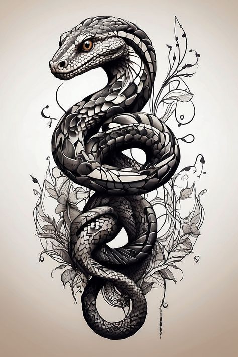 Tattoo Designs Drawings - Tattoo Designs Realistic - Tattoo Designs Man - Tattoo Designs Women - Tattoo Designs Dark  #TattooDesigns #TattooDrawings The World Serpent Tattoo, Snake Tattoos Men, Realism Snake Tattoo, Snake Tattoo Sleeve, Snake Sleeve Tattoo, Snake Tattoos For Women, Tattoo Designs Dark, Tattoo Designs Realistic, Tattoo Designs Women