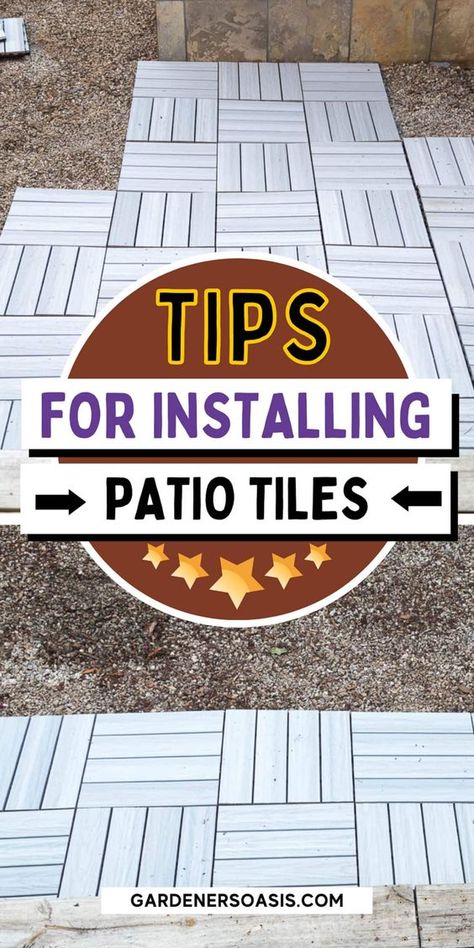 Learn how to install a DIY patio in less than a day using composite deck tiles. They're easy to put down, easy to clean and can be put down right on top of a concrete slab without causing any damage. Perfect for homeowners and renters! Decking Tiles Over Concrete, Deck Tiles On Grass Backyard Ideas, How To Make A Patio, Concrete Alternatives Patio, Interlocking Deck Tiles Patio Ideas, Tile For Outdoor Patio, Deck Tiles On Dirt, Deck Tiles Ideas, Diy Patio Extension