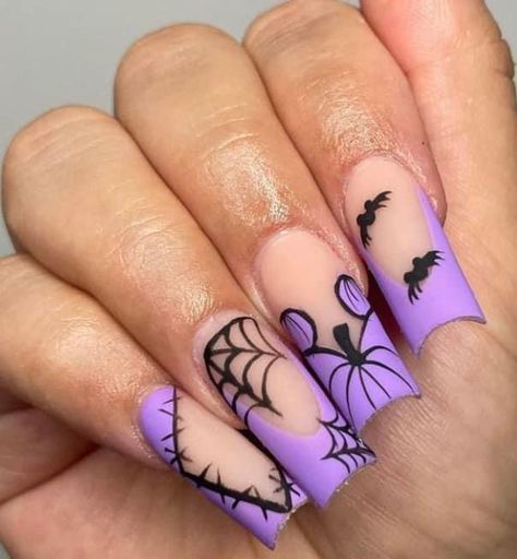 Cute Short Halloween Nails Acrylic, Spooky Mickey Nails, Disney Spooky Nails, Lavender Halloween Nails, Mickey Ghost Nails, Disney Halloween Nail Art, Mickey Pumpkin Nails, Disneyland Halloween Nails, Spooky Disney Nails