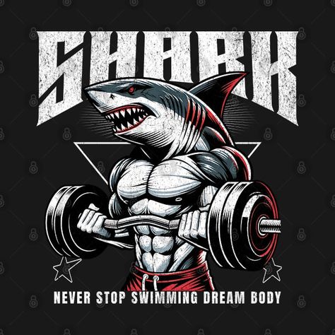 Check out this awesome 'shark+bodybuilding+lifting+weight' design on @TeePublic! Gym Shark Logo, Shark Logo, Gym Shark, Shark T Shirt, Music Humor, Kids Stickers, Anime Movies, Weight Lifting, T Shirt Design