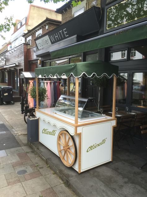 Ice cream cart made by Victorian Cart Company Ice Cream Stall, Juice Cart, Ice Cream Carts, Panipuri Cart, Ice Cream Cart Design, Wooden Ice Cream Cart, I’ve Cream Cart Diy, Roda Gerobak, Gerobak Design Food Carts