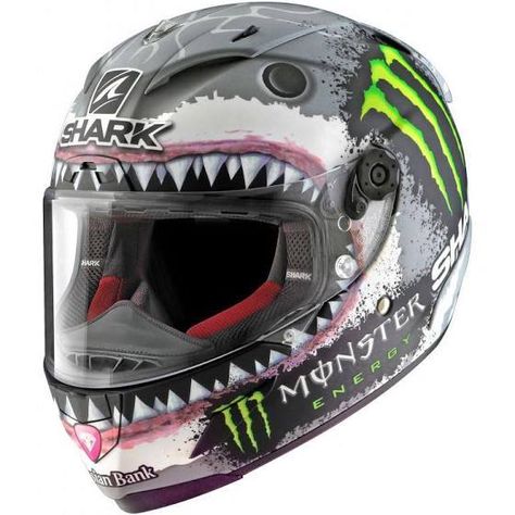 shark helmet Shark Helmet, Shark Helmets, Motorbike Helmet, Ducati Motorcycles, Black Clover Manga, White Sharks, Motorcycle Helmet, Aragon, Motorcycle Helmets