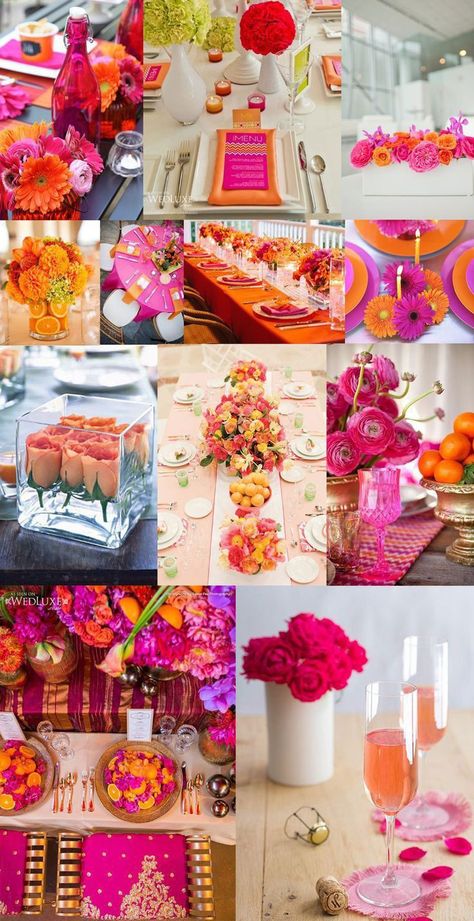 Event Decor Business, Summer Wedding Themes, Summer Wedding Table, Centrepiece Ideas, Sunset Party, Bridal Shower Inspo, Wedding Themes Summer, Orange Party, Birthday Party Theme Decorations